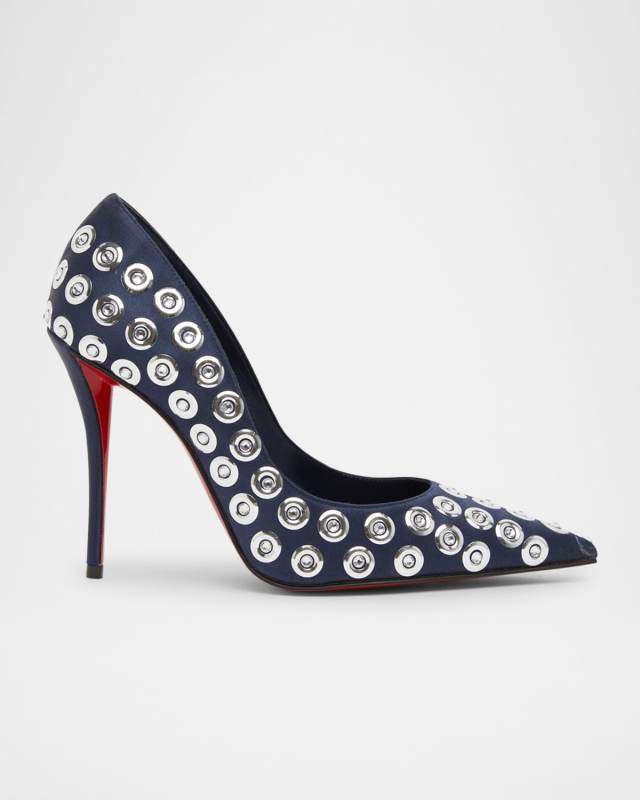 Miss Z Silk Crystal Red Sole Pumps